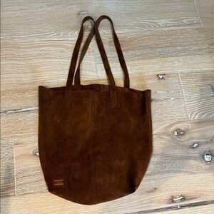 Toms Rich Brown Suede Tote